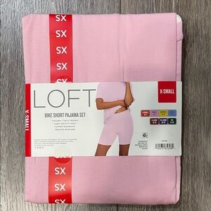 LOFT Pink Bike Short Pajama Set